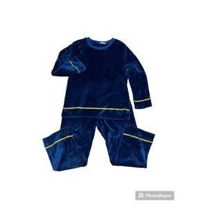 Sykooria Velour 2 Piece Lounge Set Sweatsuits Navy Royal Blue Womens XL